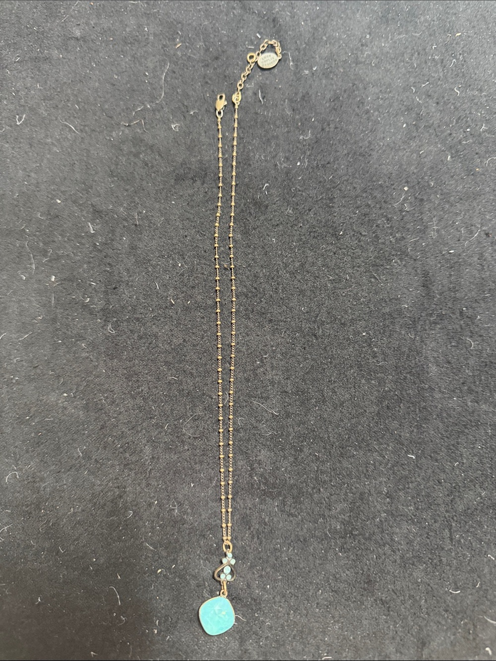Gold-Tone Necklace with Turquoise Pendant - Women Jewelry